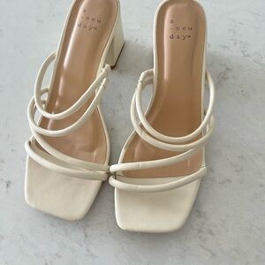 A New Day Women's Cream Heeled Sandals size 6